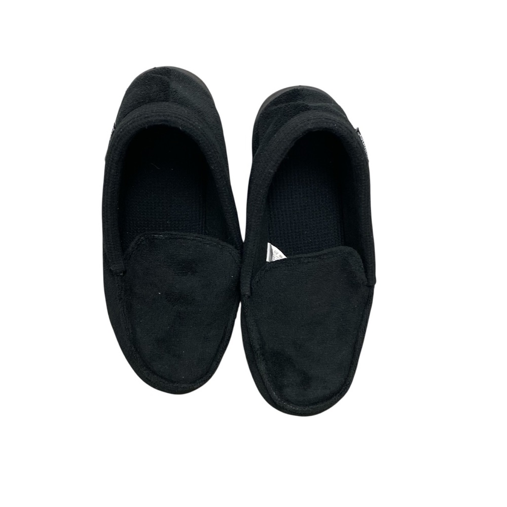 Isotoner Men's Black Lounge Slippers Corduroy Slip On Size 8-9 Machine Wash‎